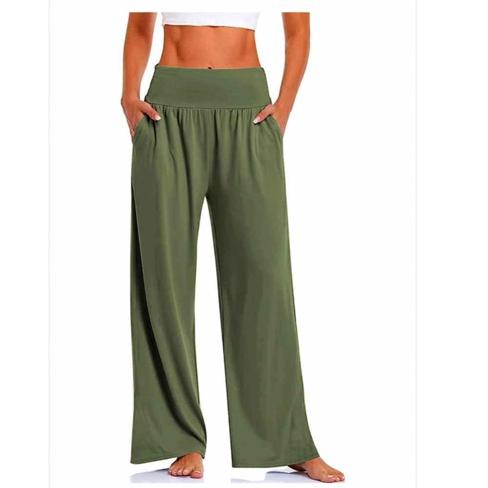 NEW• Atelier Jai Wide Leg Olive Green Lounge Pants- XXL